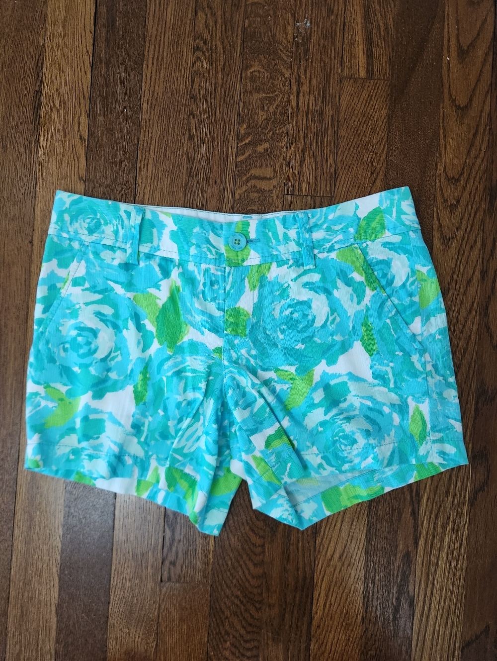Lilly Pulitzer First Impressions Callahan Shorts 4 Blue Floral Preppy Tropical